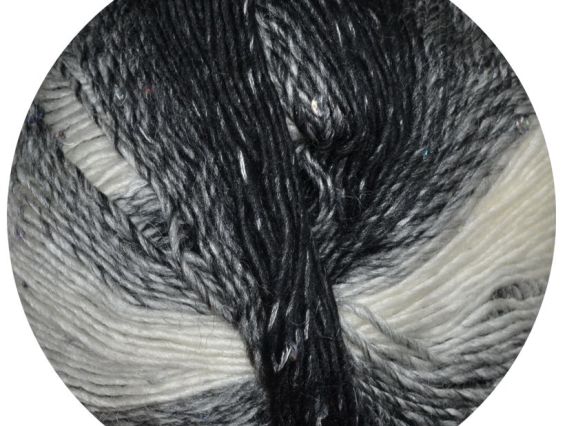 Pinar Pullu Space Himalaya пряжа з паєтками 62004 молочный, черно-молочный, черный, пайетки