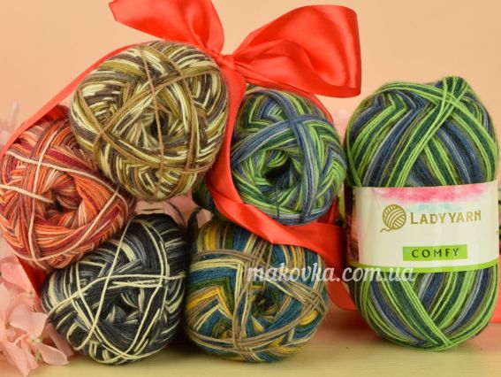 Пряжа шкарпеткова Комфі Леді ярн нитка Comfy Lady yarn шкарпеткова для в'язання