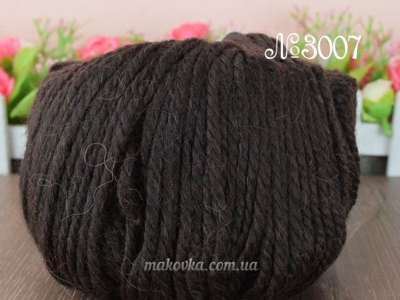 Alpacana Lanoso пряжа 3007 темний кориичневий