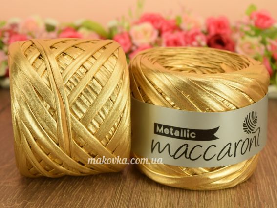 Metallic Maccaron лента трикотажная, 1 Бобина Золото