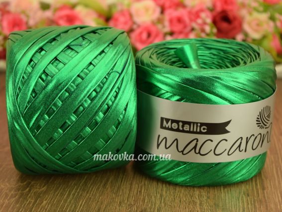 Metallic Maccaron лента трикотажная, 1 Бобина Зеленый