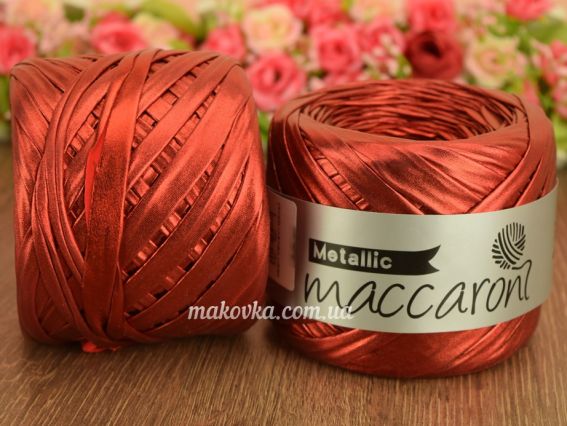 Metallic Maccaron лента трикотажная, 1 Бобина Красный