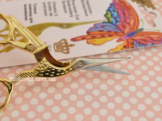 Ножиці для обрізки ниток Цапельки, Італія, 9479 Madeira з позолотою 24к