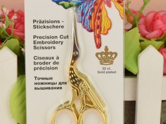 Ножиці для обрізки ниток Цапельки, Італія, 9479 Madeira з позолотою 24к