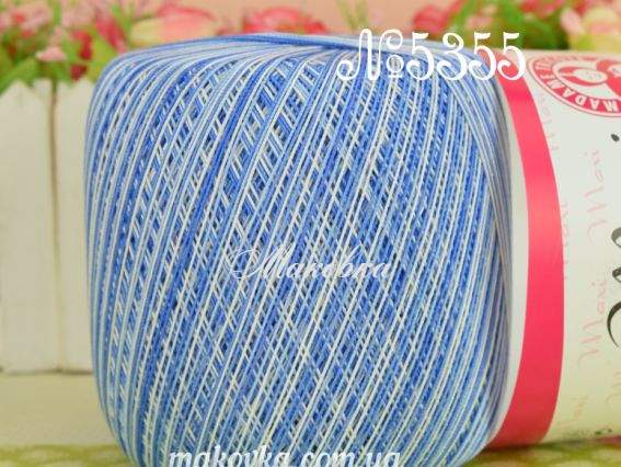 Maxi Меланж Madame Tricote пряжа 5355 синий меланж