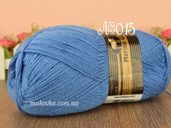 Merino Gold Madame Tricote пряжа 015 св. синій