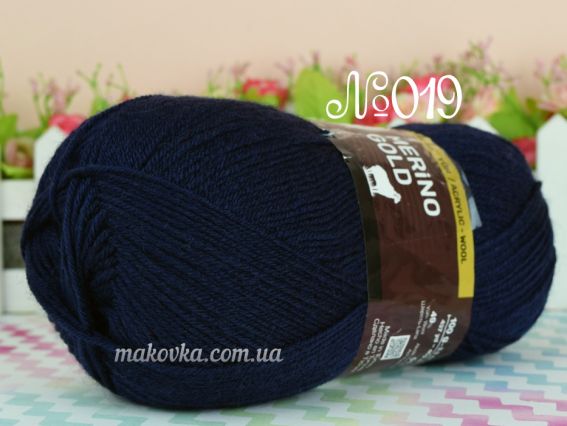 Merino Gold Madame Tricote пряжа 019  т.синий