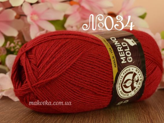 Merino Gold Madame Tricote пряжа 034 червоний