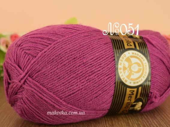 Merino Gold Madame Tricote пряжа 051 темный розовый