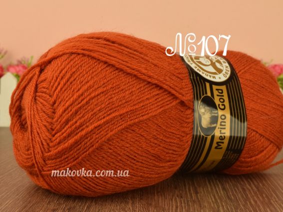 Merino Gold Madame Tricote пряжа 107 терракотовый