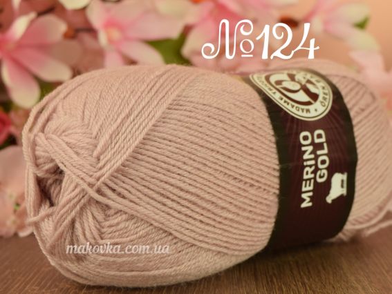 Merino Gold Madame Tricote пряжа 124 запорошена пудра