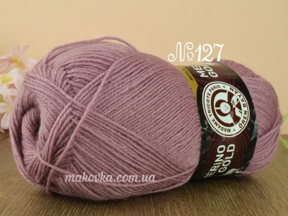 Merino Gold Madame Tricote пряжа 127 запорошена троянда