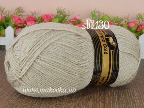 Merino Gold Madame Tricote пряжа 130 світлий беж