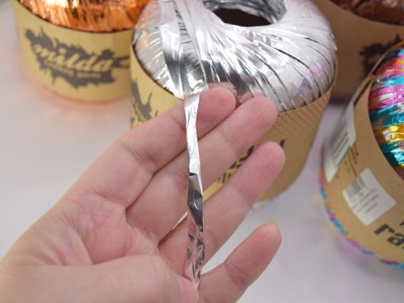 Нитка Металік Рафія Мілда Metallic raffia Milda knitting yarns стрічкова пряжа