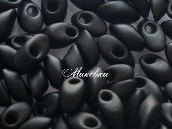 Бисер Miyuki Long Magatama LMA-401 , 10г матовый черный