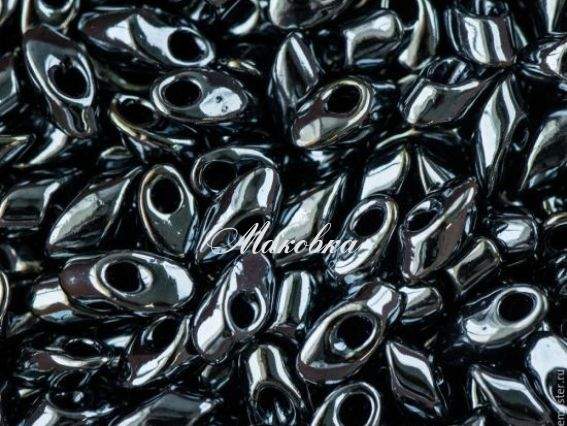 Бісер Miyuki Long Magatama LMA-464, 10г непрозорий блискучий графітовий Бісер Miyuki Long Magatama LMA-464, 10г непрозорий блискучий графітовий
