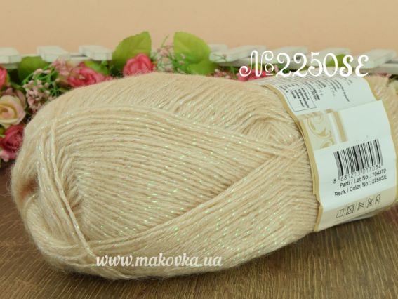 Angora Lux Simli Nako пряжа 2250SE св.беж голограф.люрекс