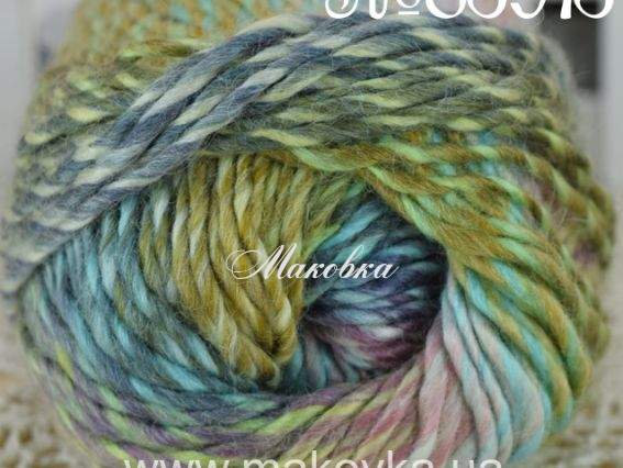 Artist Nako пряжа 85915 салатовый-бирюза-бордо-серый