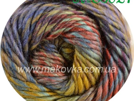 Artist Nako пряжа 85927 микс желтого, фиолетового, кирпичного, синего и их оттенки