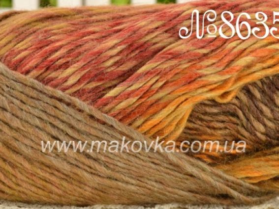 86354 коричнево-желто-терракотовый