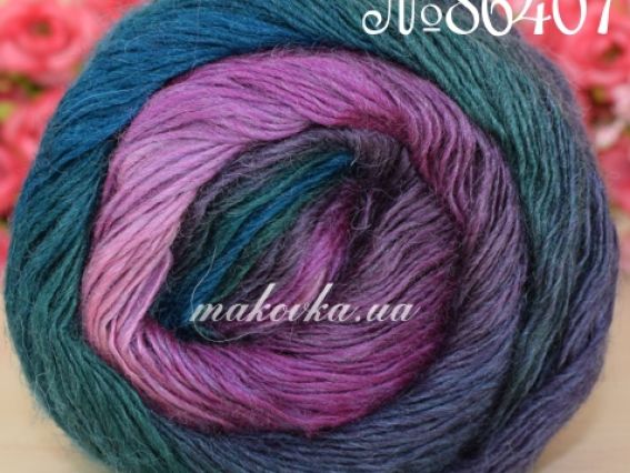Arya Ebruli Nako пряжа 86407 от морской волны к фиолетово-розоватому тону