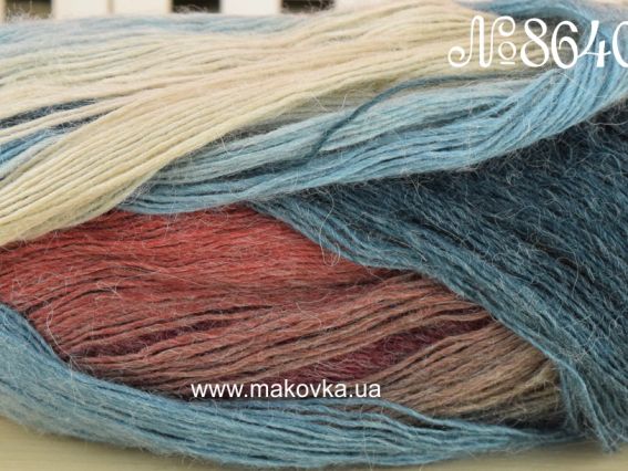 Arya Ebruli Nako пряжа 86408 голубой-серый-коричневый