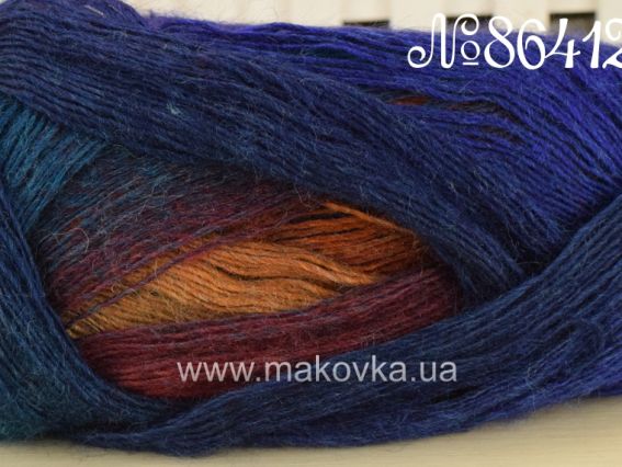 Arya Ebruli Nako пряжа 86412 т.синий-бирюзовый-коричневый
