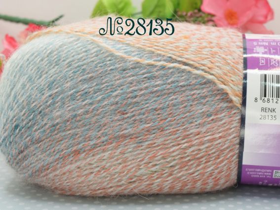 28135 молочний-бірюзовий-синій-кораловий