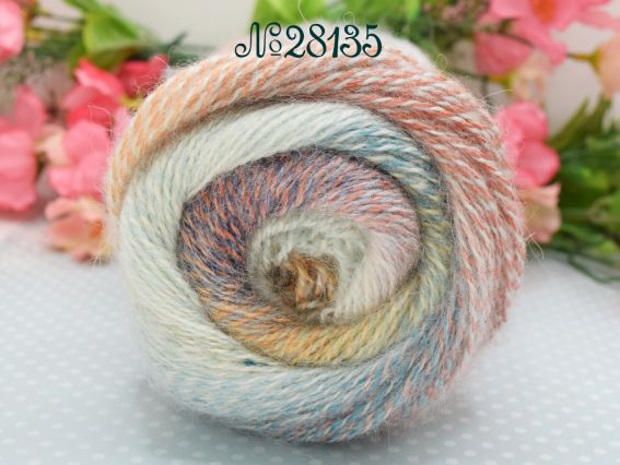 28135 молочний-бірюзовий-синій-кораловий