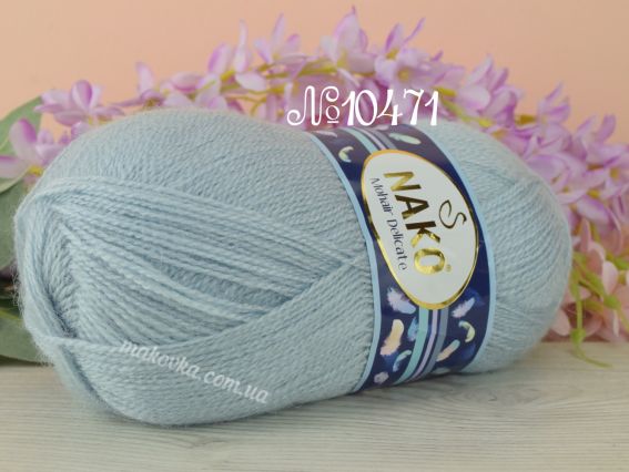 Mohair Delicate Nako пряжа 10471 блідий мятно- блакитний