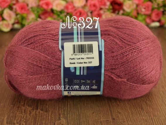 Mohair Delicate Nako пряжа 327 пыльная роза темная