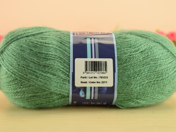 Mohair Delicate Nako пряжа 2271 св. зеленый