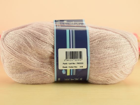 Mohair Delicate Nako пряжа 318 розово-бежевая пудра