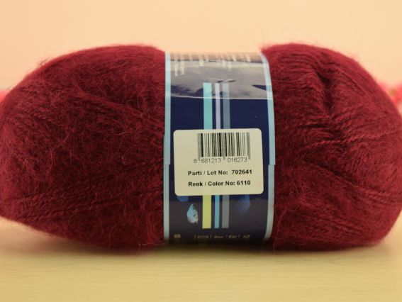 Mohair Delicate Nako пряжа 6110 бордовий