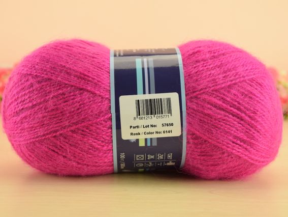 Mohair Delicate Nako пряжа 6141 т. рожевий