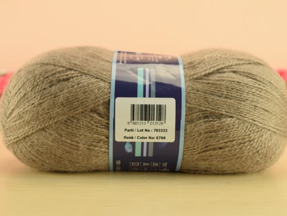 Mohair Delicate Nako пряжа 6704 сіро-бежевий