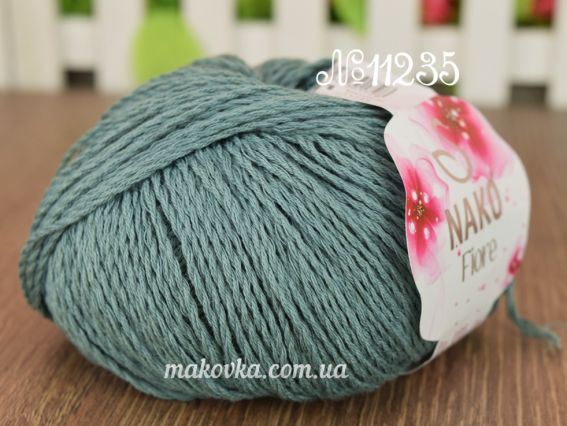 Fiore Nako пряжа 11235 серый с зеленцой