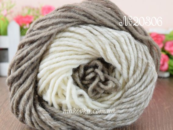 Ombre Nako пряжа 20306 молочно-кофейный
