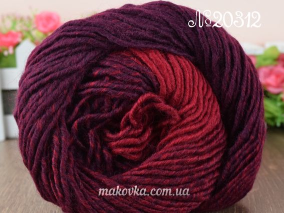 Ombre Nako пряжа 20312 вишнево-бордовый