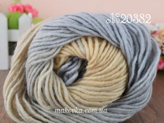Ombre Nako пряжа 20382 крем-голубой