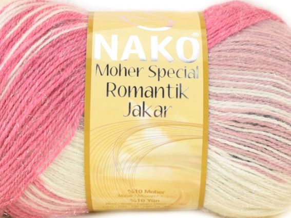 Пряжа Nako Moher Special Romantik Jakar Нако Мохер Спешел Романтік Жакар мохерова