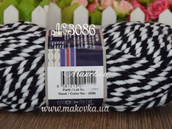 3086 черно-белый меланж