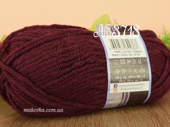 Sport Wool Nako пряжа 3718 бордовый