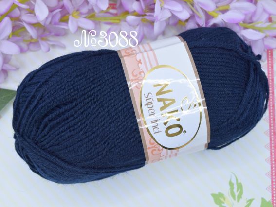 Super Inci Nako пряжа 3088 темний синій