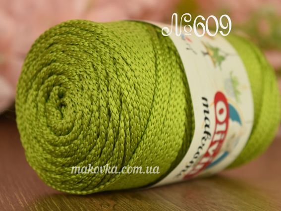 Olivin Makrome пряжа-шнур 609 зелений