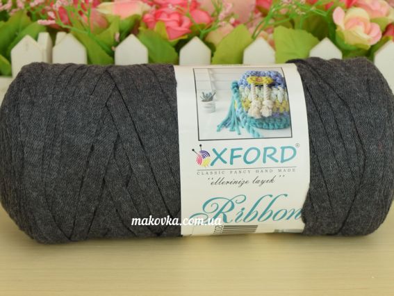 Oxford Ribbon лента трикотажная 1 Бобина 04 серый темный