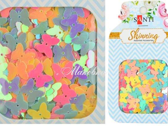 Набор пайеток Бабочки, три цвета, 12 г. Santi 741481 Набор пайеток Бабочки, три цвета, 12 г. Santi 741481