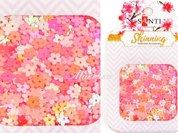 Мікро-паєтки Floral mix (квіточки) рожевих відтінків, 12 г. Santi 741485 Мікро-паєтки Floral mix (квіточки) рожевих відтінків, 12 г. Santi 741485