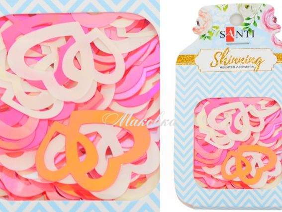 Пайетки-аппликации Hearts (два сердца), 12 г. Santi 741497 Пайетки-аппликации Hearts (два сердца), 12 г. Santi 741497