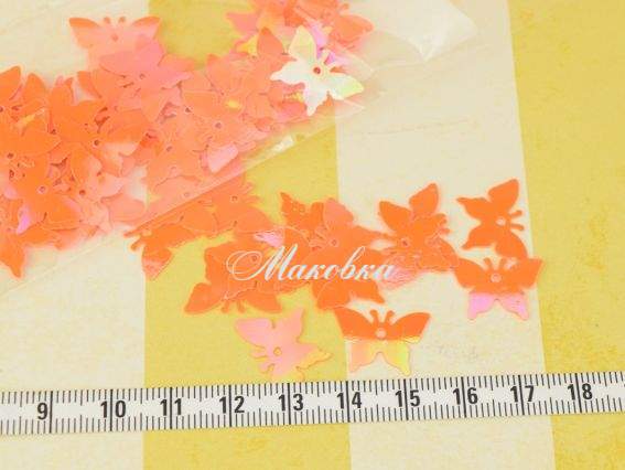 Паєтки Метелики помаранчеві, 3 г